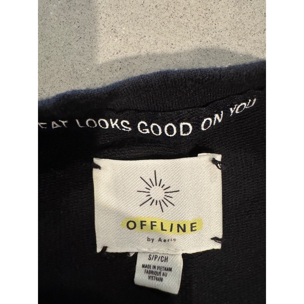 OFFLINE by Aerie‎ Black Muscle Tank Crop Top S P CH - Picture 3 of 4